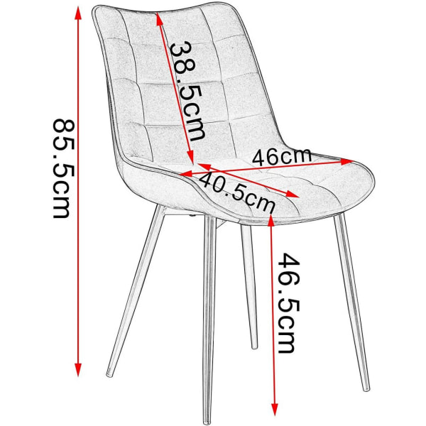 Rootz 4 ruokapöydän tuolin setti - Velvet-tuolit - Metallituolit