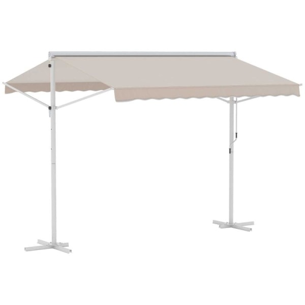 Rootz Markis - Ståmarkis - Trädgårdsmarkis - Vikarmsvev - Beige - 3x3m