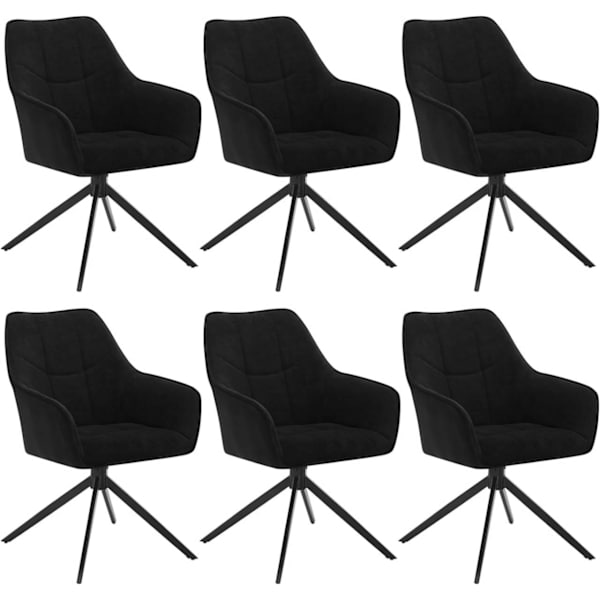 Rootz Swivel Dining Chair Set Bekväm vadderad - Chenille Manchester - 360° rotation - Ergonomisk design - 58cm x 86cm x 63,5cm