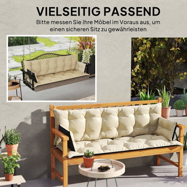 Rootz Outdoor Pillow Set-Garden Pushion-Swing Seat Pad-Splash-Repellent Comfort-180 cm x 110 cm x 8 cm-Brun og sort