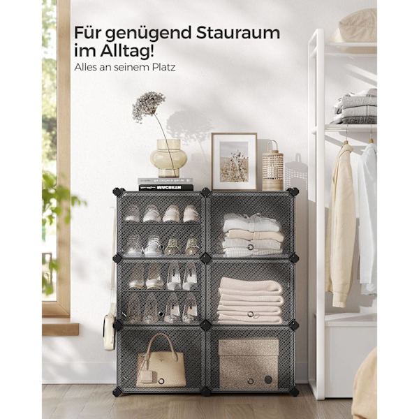 Rootz 9 Cube Storage Organizer - Sort - ABS-plastik - Stålramme - Rummelige rum - Nem montering - 32cm x 124cm x 94cm