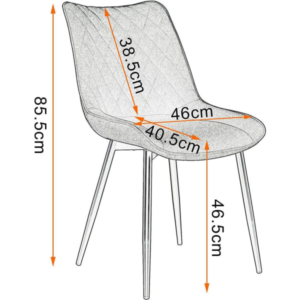 Rootz Modern ruokapöydän tuolit - Mukavat istuimet - Tyylikkäät tuolit - Keinonahka - Ergonominen muotoilu - Helppo huoltaa - Liukumaton - 46 x 40,5 c