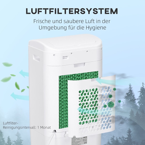 Rootz Air Cooler - Aircondition - 3 Metoder - 7,5 timers timer - Rulle plastik - 37b x 32t x 78H cm - Ideel til sommervarme