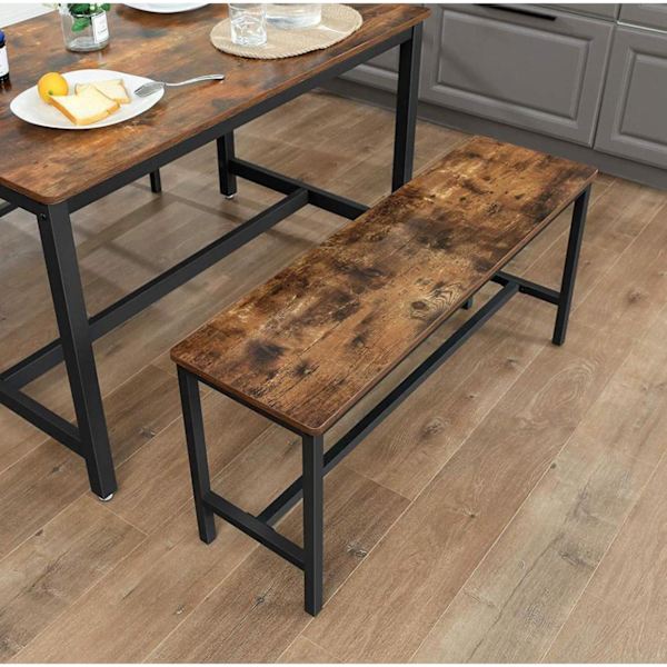 Rootz industrielt sæt med 2 bordbænke - spisebordsbænk - 108 x 32,5 x 50 cm - bænke