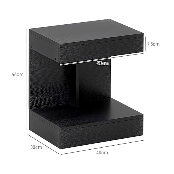 Rootz Bedside Table - Side Bord - Sofabord - Skjult skuffe & opbevaring - 40L x 30W x 46H cm