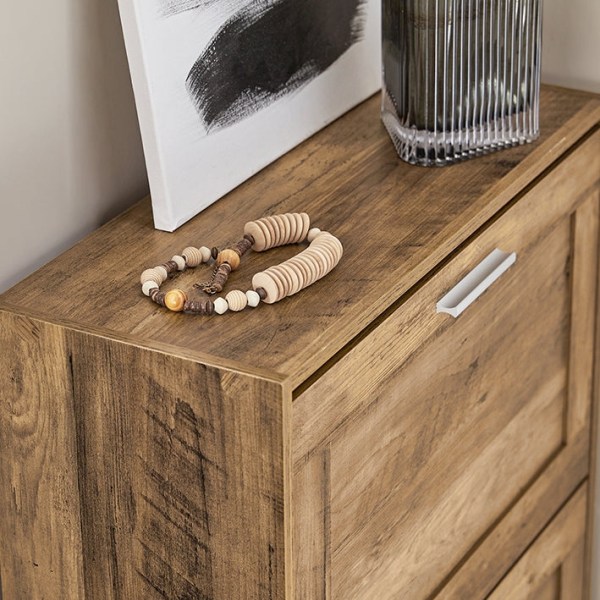 Rootz Skoskåp med 2 flikar - Skoorganisator - Skoförvaring - Väggsäkert lutningslås - Multifunktionell toppplatta - Utrymmesbesparande design - 60 cm