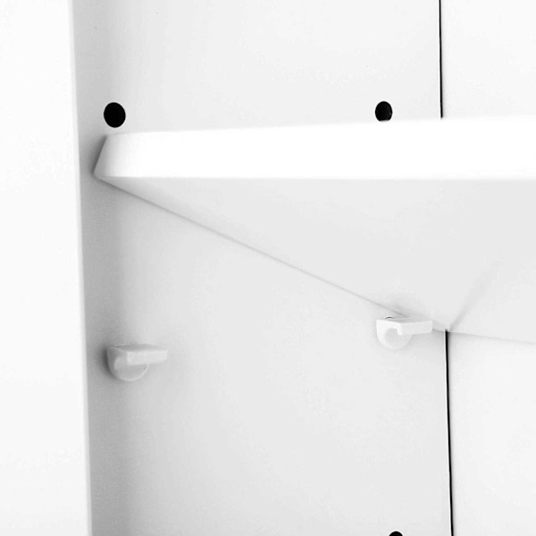 Rootz badeværelsesskab - Opbevaringsskab - Hygiejneorganisering - Hvid MDF - 60 cm x 20 cm x 70 cm - Åbent rum - Justerbar hylde - Forkromede knopper