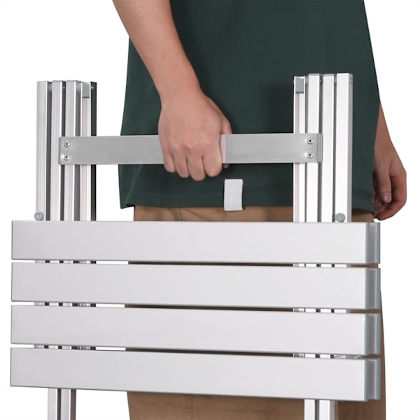Rootz Hopfällbart bord - Hopfällbart skrivbord - Bärbart stativ - Campingbänk - Utomhusyta - Kompakt bänkskiva - Utility Board - Silver - 50,5x47x59,5