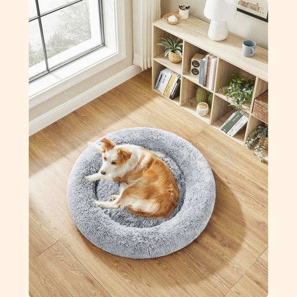 Rootz Cat Bed - Fluffy Cat Bed - Cat Sove Bed - Cat Cave Bed - Cat Hængekøje Seng - Cat Basket Bed - Katteseng til små katte - Plys - PP fyld - Lysegr