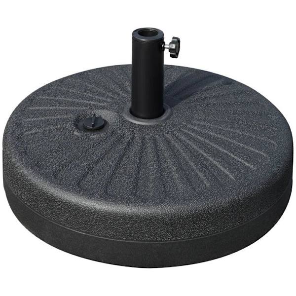 Rootz Parasol - Parasolstativ til parasol - Parasolstænger - Parasolbund til haveterrasse Balkon - Cement - Sort - Ø51 x 12H cm