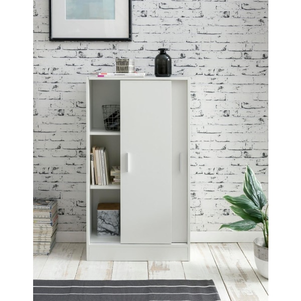 Rootz arkivskåp trä 60 x 107,5 x 28,5 cm vit - Design multifunktionsskåp - Kontorsskåp Modernt - Byrå Hallmöbler - Sideboard hall byrå - Litet förvari