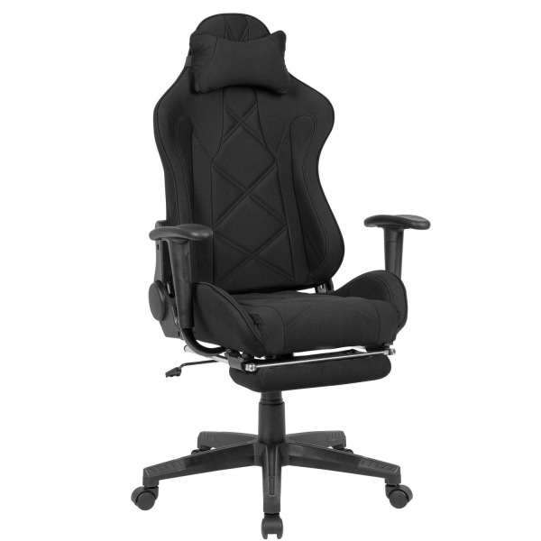 Rootz pelipöytätuoli kangas musta kääntyvä tuoli jopa 120 kg - T