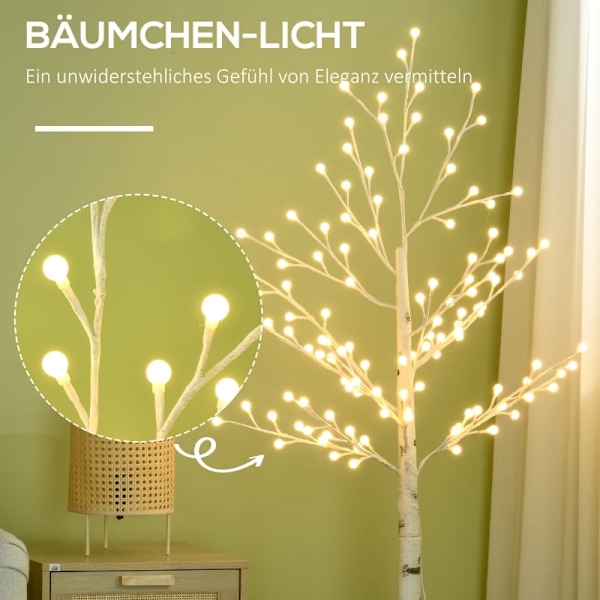 Rootz Illuminated Artificial Light Tree - LED Light Tree - Forbelyst juletræ - Foldbare grene - Varmhvide lys - 20cm x 20cm x 150cm