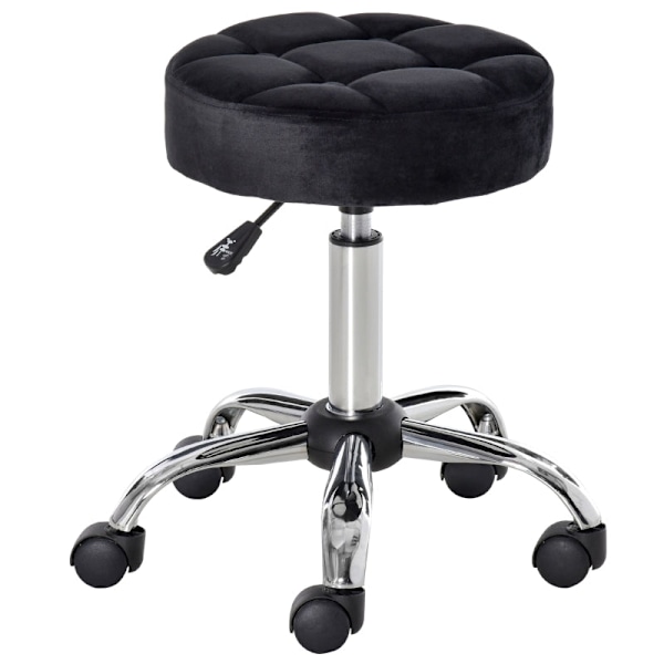 Rootz Salon Pall - Vridbar pall - Sammetsöverdrag - 360 graders hjul - Justerbar i höjdled - 35cm x 49-61cm - Elegant design