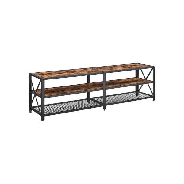 Rootz tv-bänk - tv-hylla - tv-hylla med 3 våningar - tv-skåp - tv-bord - vintage brun-svart - 178 x 39 x 52 cm