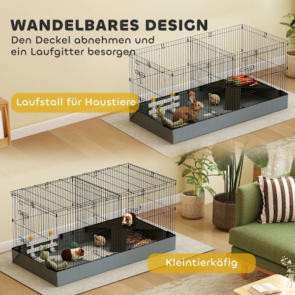 Rootz 2 -i -1 Dwarf Hamster Cage - Small Animal Cage - Kæledyrskabeling - Vandtæt stof - 121 cm x 61 cm x 61 cm