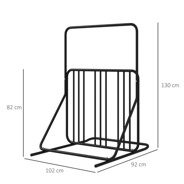 Rootz Cykelstativ - 4 cykler - Vejrbestandig - Ekstra Holder - Stål - Sort - 102 x 92 x 130 cm