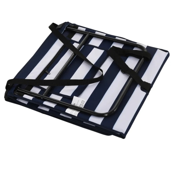 Rootz Beach Lounger - Fällbart - Justerbart ryggstöd - Sidoficka - Mjuk stoppning - Stålram - Blå + Vit - 142x51x40cm