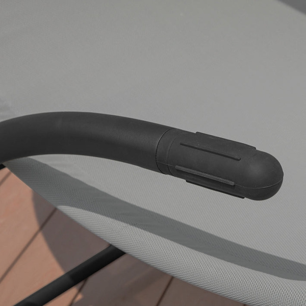 Rootz Double Rocking Lounger - Solstol med hjul - Trädgårdssäng med solskydd - Slitstark metallram - Vattenavvisande syntetisk fiber - Lätt att rengör