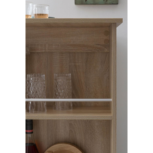 Rootz Sonoma 120 x 107,5 x 60 cm Barbord Træ køkkenbord - Bardisk med integreret hylde - Bar Bistro Bord Køkken Rektangulært - Festbord træbord - Vægm