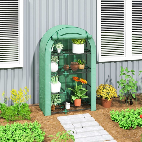 Rootz 4 -trins mini -grønhus - bærbart plantehus - tomatproducent - UV -beskyttelse - 100 x 45 x 160 cm