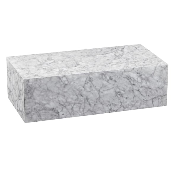 Rootz soffbord 100x30x50 cm MDF högblank med marmorlook vit - De