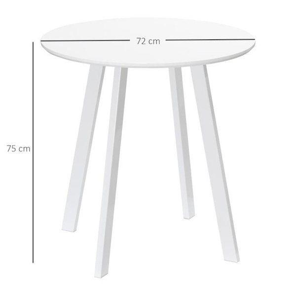 Rootz Matbord - Köksbord - För 2 personer - Högblank yta - Med bordsfötter - Vit - 72 x 72 x 75cm
