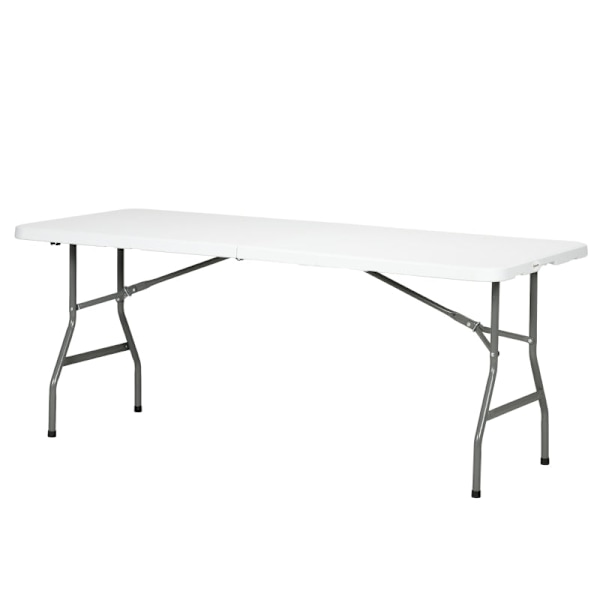 Rootz Havebord - Haveklapbord - Udendørsbord - Pulverlakeret stålstel - Hvid + Grå - 180 cm x 75 cm x 73 cm