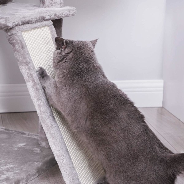 Rootz XL Skrapstolpe för katter - Kattträd - 3 plattformar - Grå - 55 x 55 x 172 cm