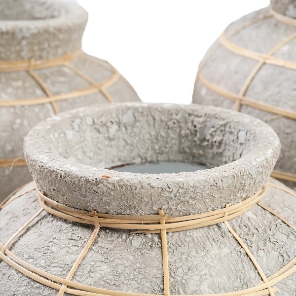 Rootz Belly Vase - Concrete Natural - Terracotta Vase - Lordware Display - Coastal Vibbes - 33cm x 33 cm x 27 cm