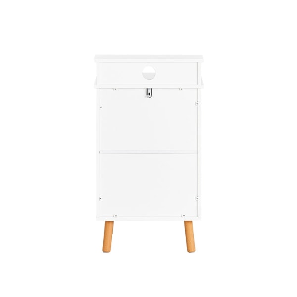 Rootz Sengebord - Natbord - Sidebord - Funktionelt med privatliv - Trådhul til opladning - Robuste bøgeben - 40 cm x 71 cm x 35 cm