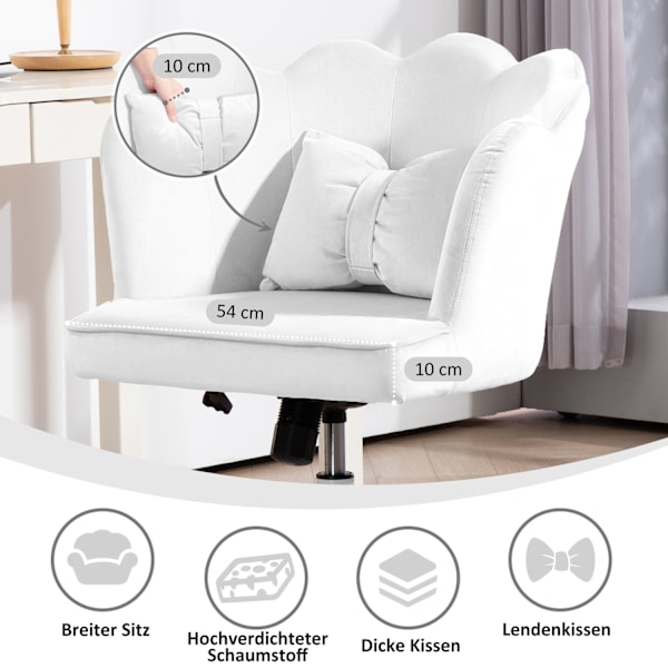 Rootz Office Chair - Desk ordförande - Task Ordförande - Velvet Comfort - 66 cm x 62 cm x 80-88 cm