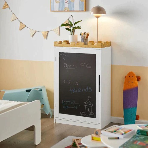 Rootz Design Børneopbevaringskisteskab med tavle - Børnebogreol