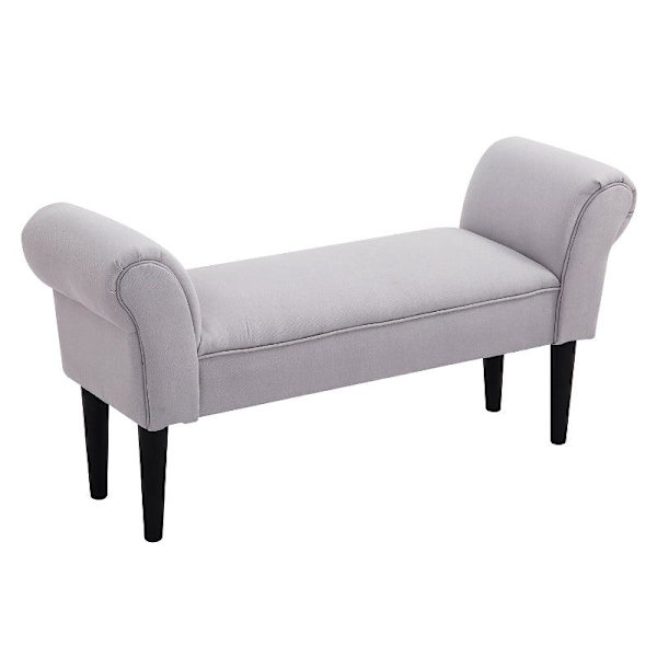 Rootz Soveværelsesbænk - Bænksæde - Polstret bænk - MDF-skum - Grå - 102 x 31 x 51 cm