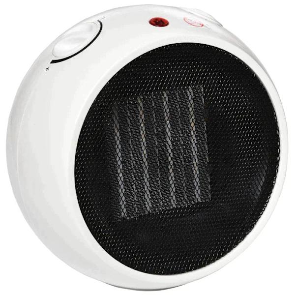Rootz Heater - Tuuletinlämmitin - Sähkölämmitin - 900w/1500w - PP Muovi - Valkoinen/Musta - 22 x 18,5 x 21 cm
