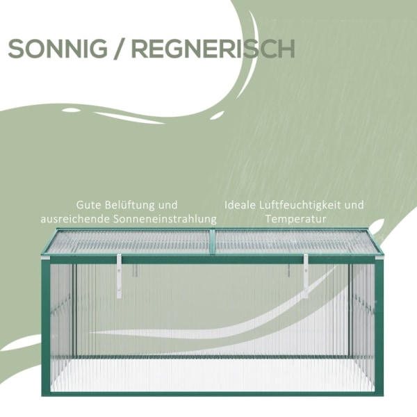 Rootz All-Season Greenhouse - Kallram - Trädgårdsskydd - Justerbara takfönster - Maximal ljusöverföring - Rostsäker aluminiumram - 130cm x 70cm x 61cm