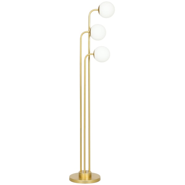Rootz Modern 3 Shade Floor Lamp - Justerbar belysning - Guldtonlampa - Fotomkopplare - 41-55L X 28W X 165H CM