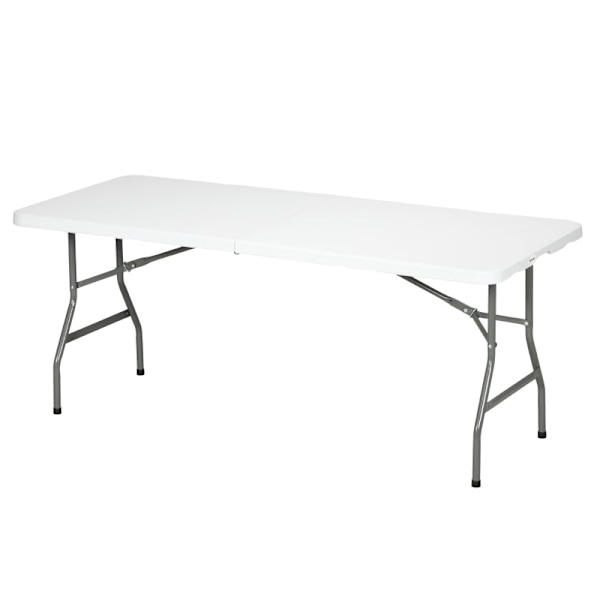 Rootz Havebord - Haveklapbord - Udendørsbord - Pulverlakeret stålstel - Hvid + Grå - 180 cm x 75 cm x 73 cm