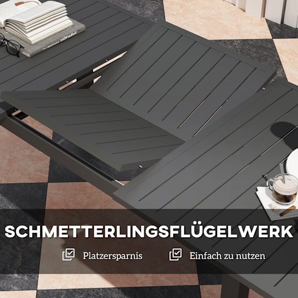 Rootz Garden Table - Utomhusbord - Utdragbart bord - Väderbeständig design - 160/220L x 90W x 73H cm