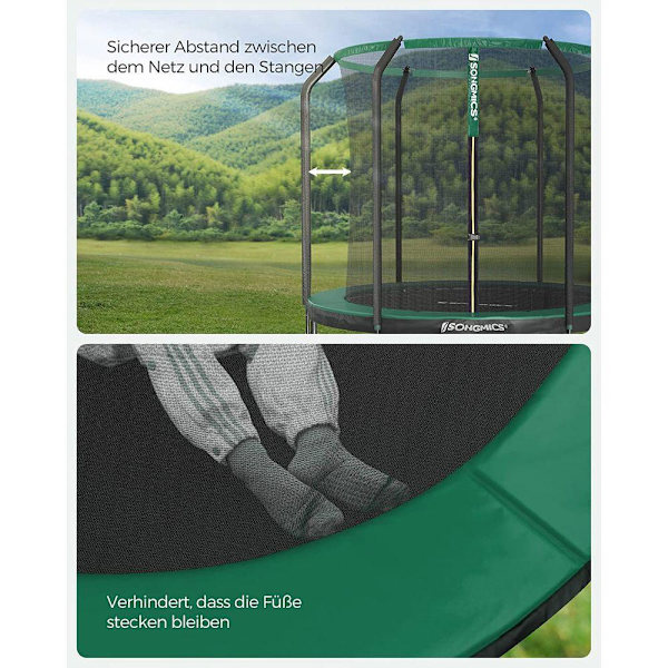 Rootz Trampolin - Udendørstrampolin - Rund Havetrampolin - Børnetrampolin - Voksetrampolin - Havetrampolin - Rund Trampolin - Trampolin med sikkerheds