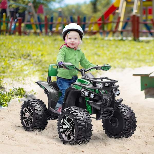 Rootz elektrisk fyrhjuling för barn - ATV för barn - Laddningsbar - 12V-motorer - Hastighet 3-8 km/h - MP3-spelare - Grön - 100 cm x 65 cm x 73 cm