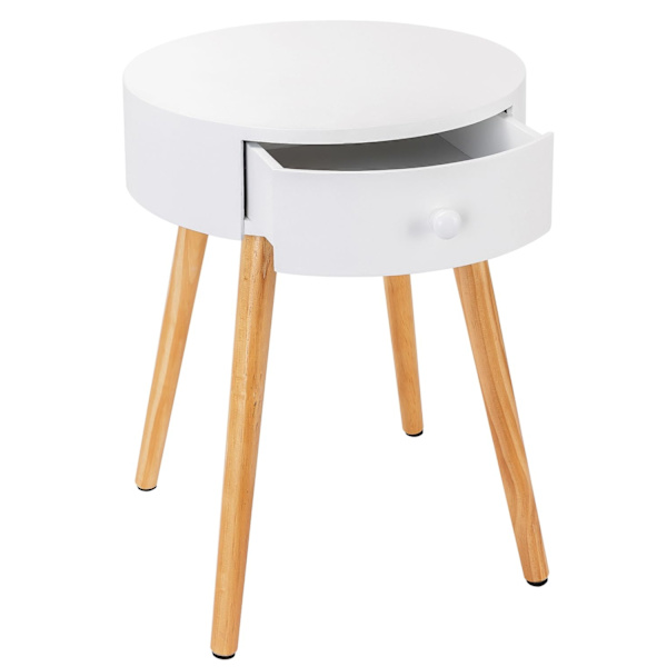 Rootz sengebord - natbord - natbord - accentbord - sidebord - endebord - opbevaringsstativ - hvid - 38x38x48cm