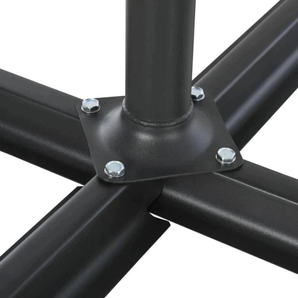 Rootz Parasollställ - Paraplyställ - Korsbas - Kan fyllas med vatten eller sand - 4-delat parasollställ - Stål - HDPE-plast - Svart - 80 x 80 x 56 cm