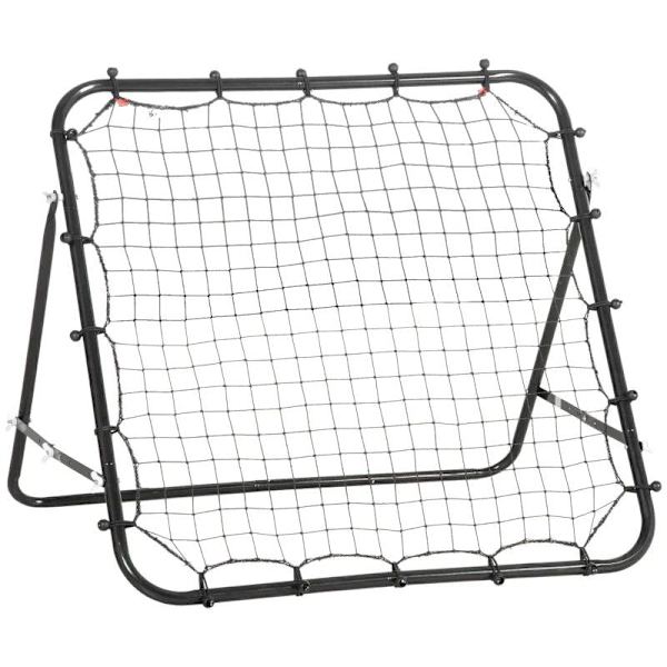 Rootz Rebounder - Jalkapallon rebounder - Takaisinpotkumaalin palautusseinäverkko - Metalliputki + PE-kangas - Musta - 96 x 80 x 96 cm