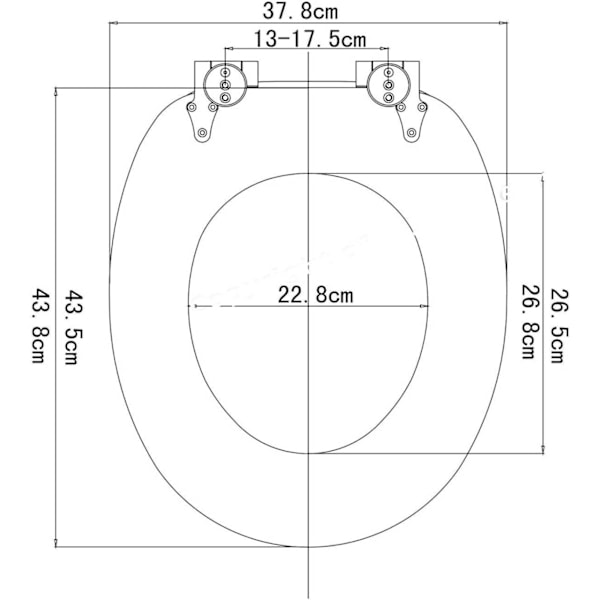 Rootz Soft-Close toiletsæde - Antibakteriel - Vandafvisende - Universal O-formet - 37,8 cm x 43,8 cm - MDF - Zinklegering - Rustfrit stål