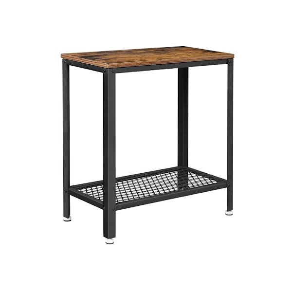 Rootz Sidebord - Sidebord i industriel stil med hylde - Accentbord - Sengebord - Dekorativt sidestativ - Endebord til stuen - Spånplade - Stål - Vinta