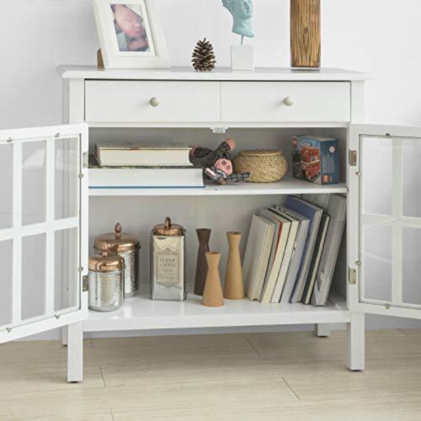 Rootz White Sideboard Förvaringsskåp Skåp 2 lådor 2 luckor