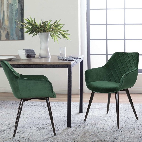 Rootz Velvet Dining Chair - Ergonomisk stol - Snygga sittplatser - Överlägsen komfort - Hållbar konstruktion - Justerbar stabilitet - 41cm x 45cm x 84