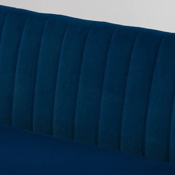 Rootz Sohva - Retro Design - 2 istuttava sohva - Puiset jalat - samettinen polyesteri - Sininen - 117cm x 56,5cm x 77cm