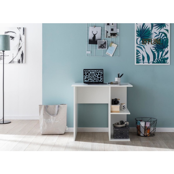 Rootz Datorbord Vit Skrivbord 82 x 60 x 76 cm - Litet Laptop PC Bord Kontor utan hjul - Kontorsbord med hylla - Arbetsbord Litet sybord Kort Modernt